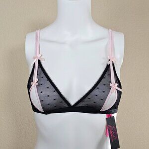 Dita Von Teese Von Follies Coquine Peek-a-Boo Bralette, Black / Pink, Size M